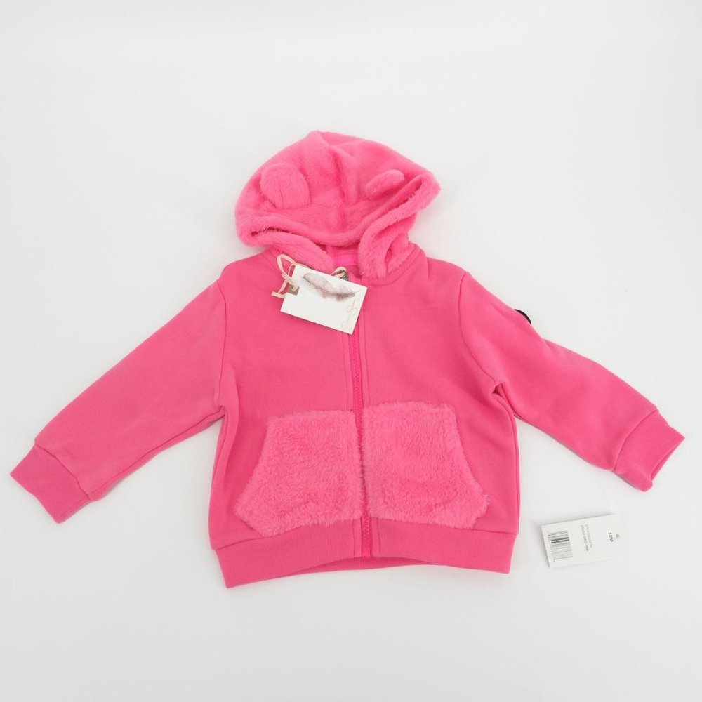 Jessica Simpson Baby Girls Plush Pink Hooded Jacket 12M NWT $80
